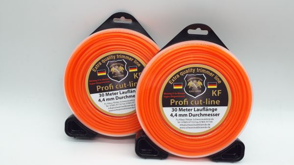 2 x Trimmfadenrolle 30 m/ 4,4 mm ( ersetzt den Faden 3,5 mm passt aber in den Powermähkopf rein )